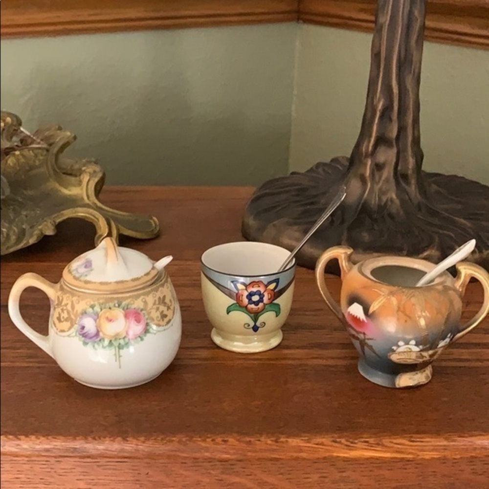 Antique RS Germany, Nippon, Noritake mustard pots